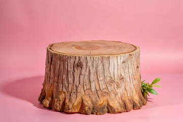 A tree stump on white background