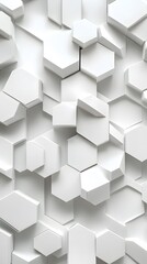 Pentagons, Shapes, 3D White, Abstract Image, Texture, Pattern Background, Wallpaper, Smartphone Cover and Screen, Cell Phone, Computer, Laptop, 9:16 and 16:9 Format