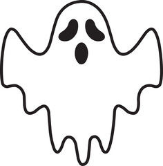 Ghost halloween clip art design on plain white transparent isolated background for card, shirt, hoodie, sweatshirt, apparel, card, tag, mug, icon, poster or badge