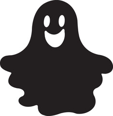 Ghost halloween clip art design on plain white transparent isolated background for card, shirt, hoodie, sweatshirt, apparel, card, tag, mug, icon, poster or badge