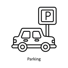 Parking solid icon style illustration. EPS 10 File