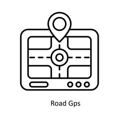 Road Gps solid icon style illustration. EPS 10 File