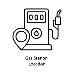 Gas Station Location solid icon style illustration. EPS 10 File