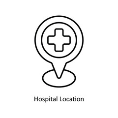 Obraz premium Hospital Location solid icon style illustration. EPS 10 FileHospital Location solid icon style illustration. EPS 10 File
