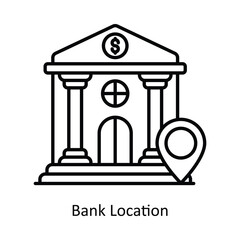 Bank Location solid icon style illustration. EPS 10 File