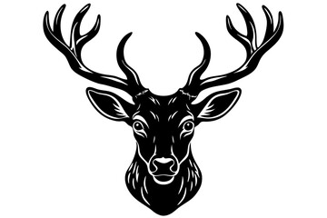 Fototapeta premium A deer head vector silhouette art illustration