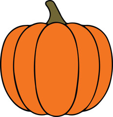 Pumpkin clip art design on plain white transparent isolated background for card, shirt, hoodie, sweatshirt, apparel, tag, mug, icon, poster or badge