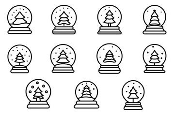 Crystal Ball Christmas Icon Set