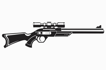 Hunting gun silhouette vector illustration