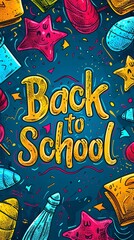 Obraz premium back to school lettering in pop art style
