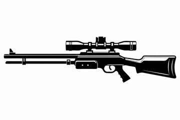 Hunting gun silhouette vector illustration