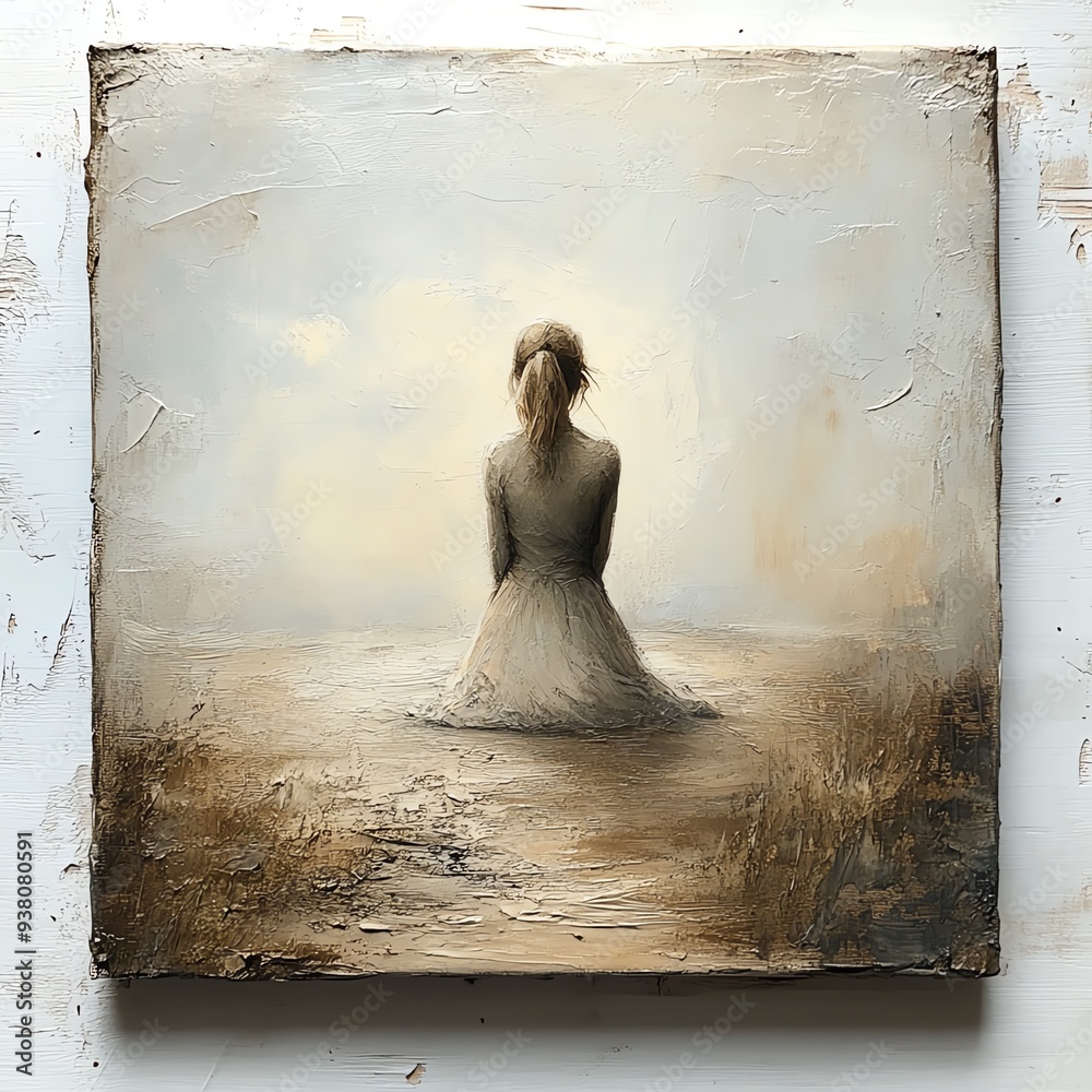Aufkleber where do you wait for me depicted in a serene and atmospheric setting, with soft light and textures 