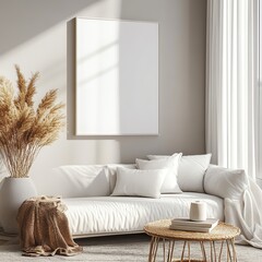 White blank frame wall art mockup with a 23 aspect ratio