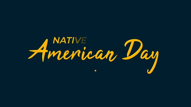 Video text native american day on a blue background