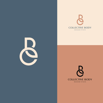 Modern unique letter CB BC logo design template vector