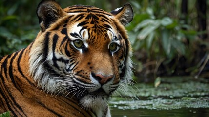 Obraz premium Can't believe how graceful that bengal tiger was in the water. So fascinating to watch!