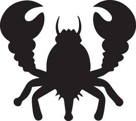 Crab Icon Vector Illustration - Marine Creature Silhouette for Ocean Logo, Background, and Texture (EPS 10
