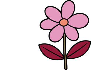 flowers vector Illustration of floral botanical elements, leaves isolated on white background. Hand drawn natural meadow objects.spring colorful flower elements vector.