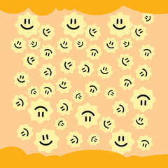Fototapeta premium Sun vector illustration. Sun with different color. Children's flat illustration. Sunshine clip art graphics Digital Illustrations.