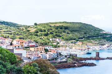 Fototapeta premium Landscape of Castelsardo, a town in Sardinia, Italy, located in the northwest of the island within the Province of Sassari.