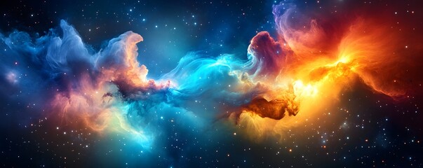 Cosmic Nebula with Stars.