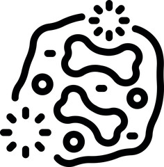Simple vector icon of viruses attacking cells, representing the immune system