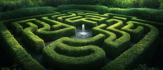 Naklejka premium Labyrinth Garden Maze Various Christianity, Paganism Religion Spiritual Symbol