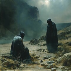 Biblical Story, Jesus was taken by the Spirit into the Desert to be Tempted by the Devil