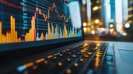 nalysis finance grow graph and market investment. Financial business plan