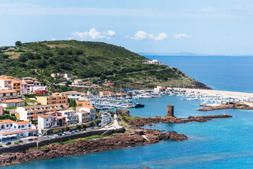 Fototapeta premium Landscape of Castelsardo, a town in Sardinia, Italy, located in the northwest of the island within the Province of Sassari.