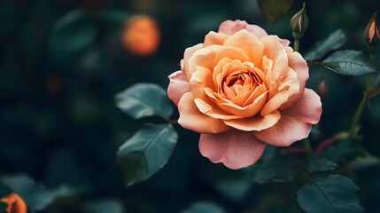 Captivating Close up of a Fully Bloomed Rose with Vibrant Pink Petals Soft Texture and Verdant Foliage on the Side  A Beautiful Natural Floral Backdrop for Romantic or Luxury Designs