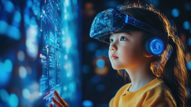 Children learning with digital technology, guided by an AI assistant, showcasing the future of education and the benefits of optimized learning environments.