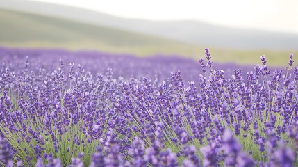 Obraz premium Breathtaking photograph of a lavender field in full bloom showcasing a serene and picturesque countryside landscape The vibrant purple flowers stretch out across the rolling hills