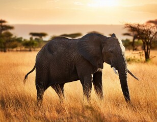 Fototapeta premium Elephant in the Wild - Safari in Africa
