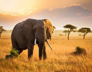 Obraz premium Elephant in the Wild - Safari in Africa