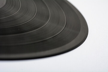 Cut out of a vinyl record isolated on white..