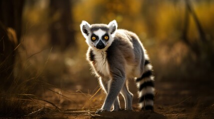 Obraz premium Curious Lemur in Nature