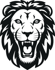 Lion Face silhouette vector art illustration
