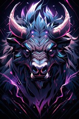 Naklejka premium Fierce, Digital Bull