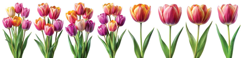 Naklejka premium red and yellow tulips