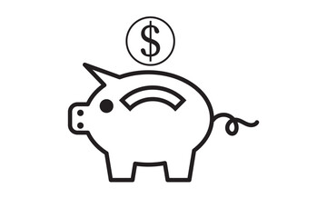 piggy bank icon vector template