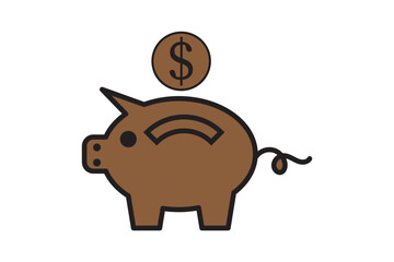 piggy bank icon vector template