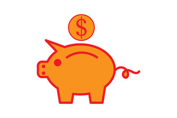 piggy bank icon vector template