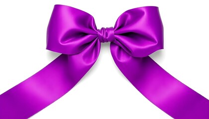 A purple gift ribbon isolated on a white background