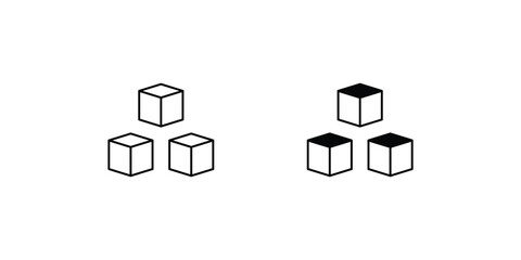 3d shape set icon with white background vector stock illustration