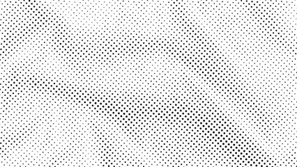 Crumpled halftone texture. Monochrome spotted gritty background. Vector collage texture for banner, flyer, presentation,  etc.