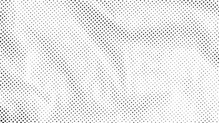 Crumpled halftone texture. Monochrome spotted gritty background. Vector collage texture for banner, flyer, presentation,  etc.
