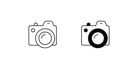 camera set icon with white background vector stock illustration