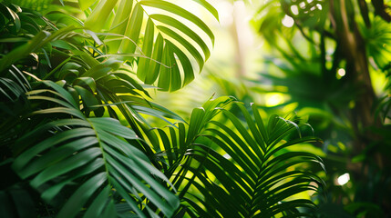 tropical green leaves