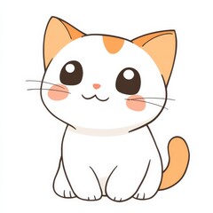 Obraz premium A colorful cartoon of a cheerful yellow cat sitting comfortably